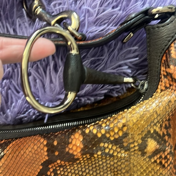 Gucci Python snake skin and leather handle bag with changeable strap - Picture 12 of 16